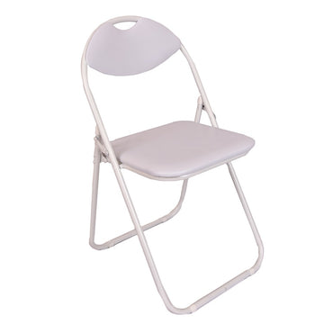 Folding Chair White with Metal Frames and Padded Seats