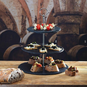 3-Tier Natural Slate Cake Stand