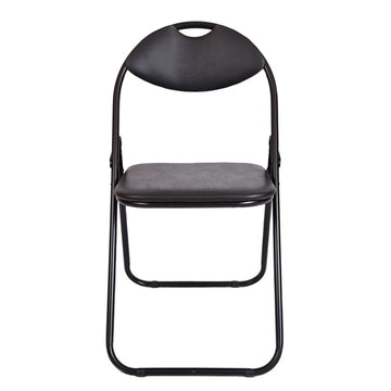 Folding Chair Black with Metal Frames and Padded Seats